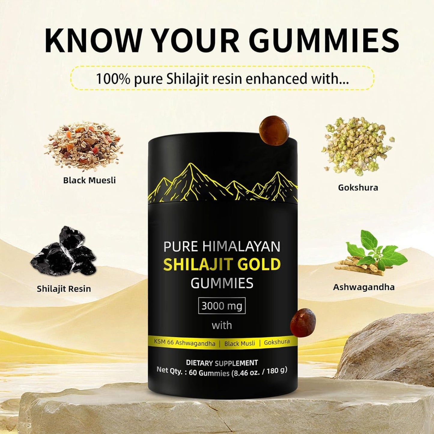 Himalayan Pure Shilajit Gummies – Natural Dietary Supplement